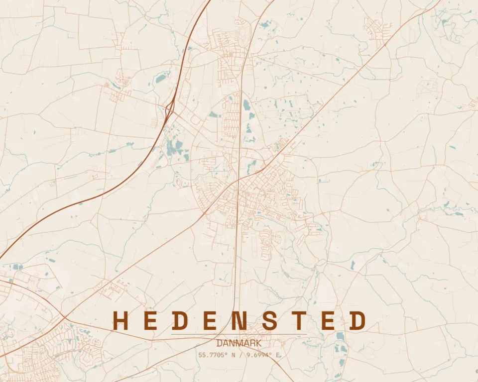 Kort over Hedensted og omegn
