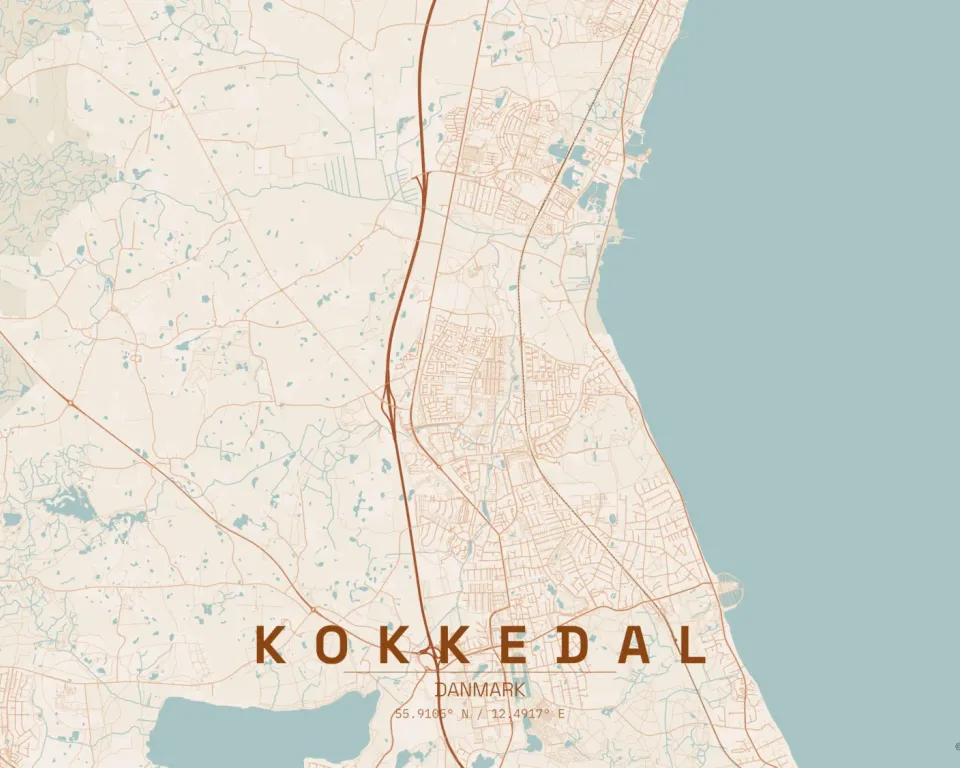 Kort over Kokkedal og omegn