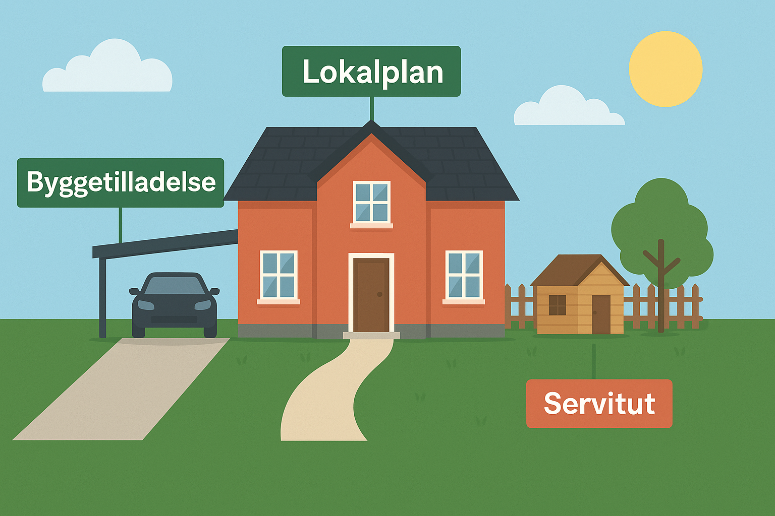 Infografik - lokalplaner, byggeregler og servitutter
